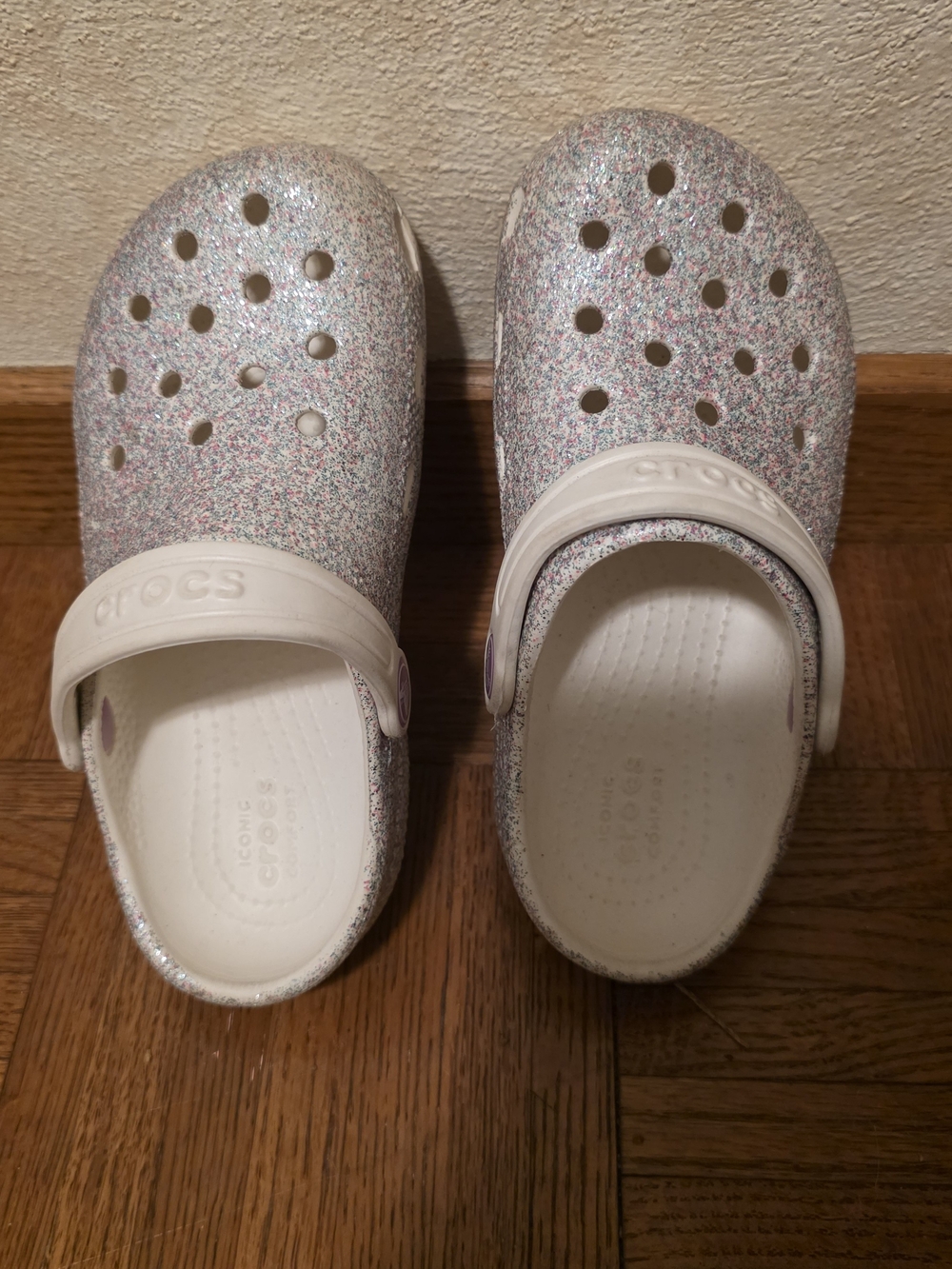 Crocs Kids' Glitter Clog - White & Multicolor Sparkle